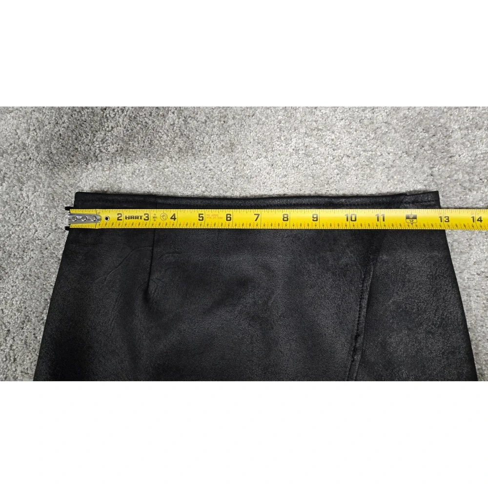 Free People Whitney Faux Leather Wrap Midi Slit Skirt Black Women's Size XS